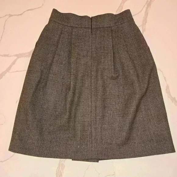 VTG Ysasu Paris Womens Wool Pleated Midi Skirt Brown Taupe Size Medium - Picture 2 of 8